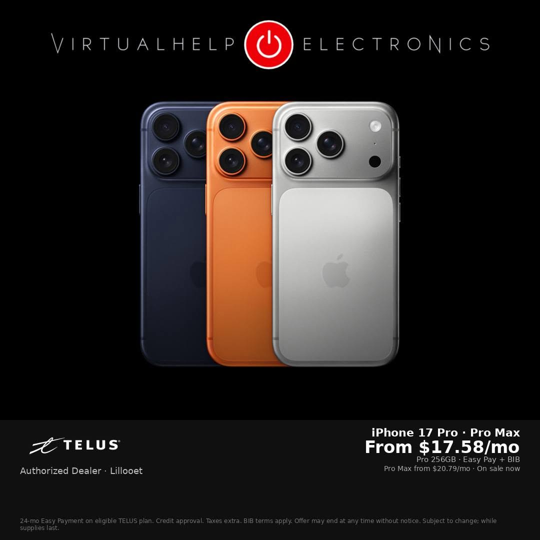 iPhone 17 Pro and Pro Max at VirtualHelp Electronics